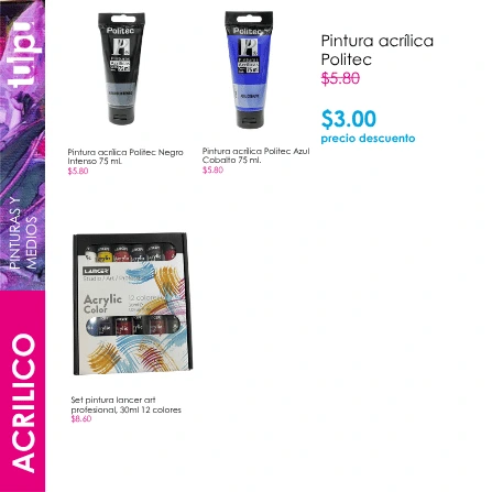 Página 47 del catálogo; incluye Pintura acrílica Politec