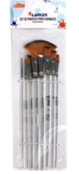 Set de pinceles variados con cerda sintetica 8 unidades